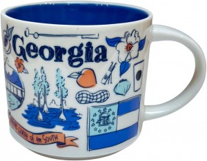 Blue Starbucks Ceramic Georgia Mug Been There Series Across The Globe Collection,14 Fluid Ounce | 0629485-AY