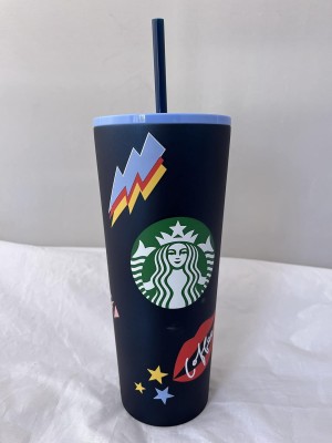 Blue Starbucks Stainless Steel Tumbler Chill Lips Hearts Venti 24 Oz | 9468237-LZ