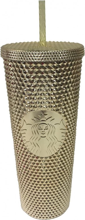 Gold Starbucks Gold Studded Tumbler 2022 Fall Winter Holiday Bling (24 Oz - Venti) | 1046537-MW