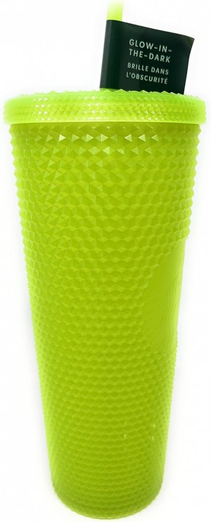 Green Starbucks 24 Oz Double Wall Glow In The Dark Black Light Uv Slime Green Cold Cup Tumbler | 3821657-DQ