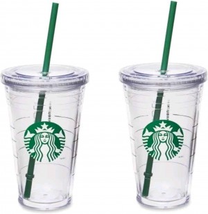 Green Starbucks Grande Insulated Travel Tumbler 16 Oz Double Wall Acrylic 2 Pack Set | 7594082-FZ