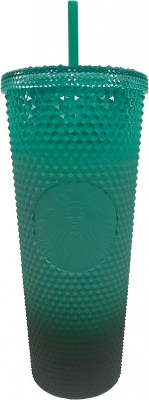 Green Starbucks Green Gradient Studded Acrylic Tumbler Fall Winter Holiday 2022 (24 Oz - Venti) | 6528173-VB