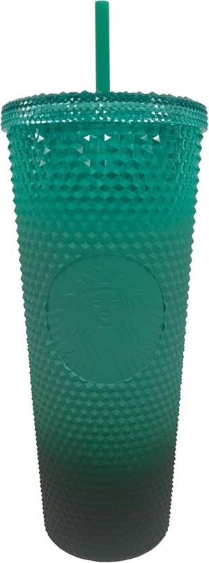 Green Starbucks Green Gradient Studded Acrylic Tumbler Fall Winter Holiday 2022 (24 Oz - Venti) | 5931678-GO