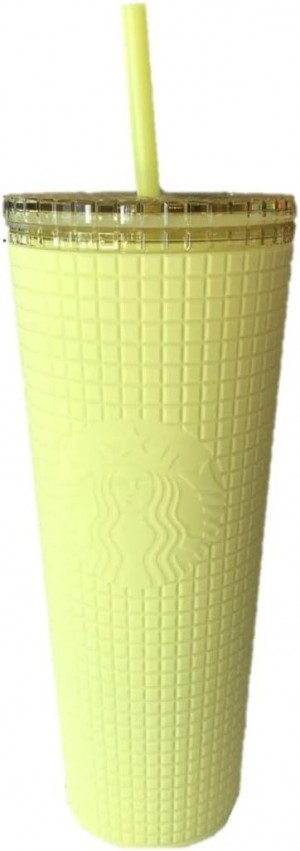 Green Starbucks Meadow Yellow Grid Soft Touch Tumbler Venti 24 Oz | 4123809-DJ