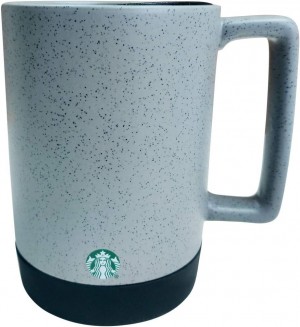 Grey Starbucks Grey/Black Speckled Ceramic Desktop Mug Silicone Nonslip Bottom With Press-in Lid, 14 Fl Oz | 0876594-OT