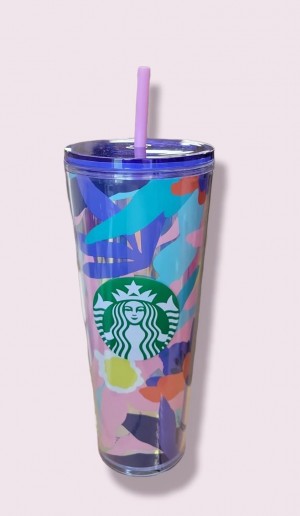 Multicolor Starbucks Company Summer 2021 Collection - Cold Cup With Lid And Straw, Venti, 24oz | 2501438-LA