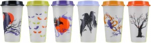 Multicolor Starbucks Fall 2022 Reusable Plastic Hot Cups With Lids Glow In The Dark Halloween 6 Cups 16 Oz Each | 4208139-MT