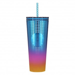 Multicolor Starbucks Rainbow Gradient Plastic Cold Cup 24oz | 6071942-SF