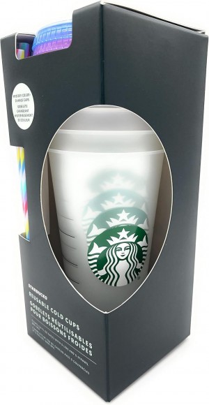 Multicolor Starbucks Reusable Cold Cups With Lids And Straws (5 Pack), 24oz Each | 0215349-EM