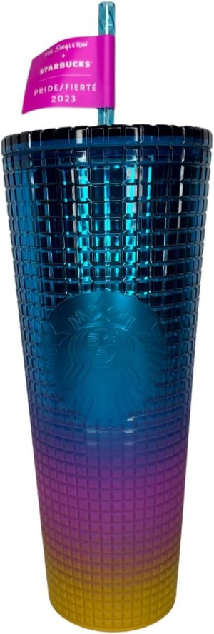 Multicolor Starbucks Tumbler Tim Singleton Rainbow Grid Gradient Ombre - Venti 24oz - Summer 2023 | 1639085-VE