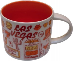 Orange Starbucks Coffee Mug - Been There Series Across The Globe (Las Vegas),14 Ounces | 0526194-MA