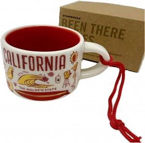 Red Starbucks California Been There Series Collection Ceramic Coffee Mug Demitasse Ornament 2 Oz | 7986032-EQ