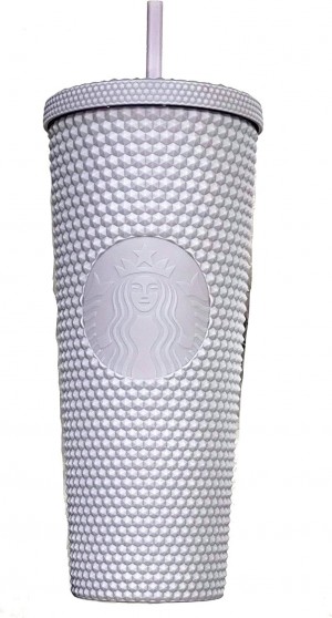 White Starbucks 2021 Holiday Bling Studded Cold Cup Tumbler 24oz | 5178362-UD