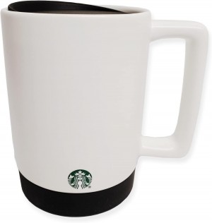 White Starbucks 2023 White Mug W/Rubber Bottom & Lid | 14oz | 4109637-TJ