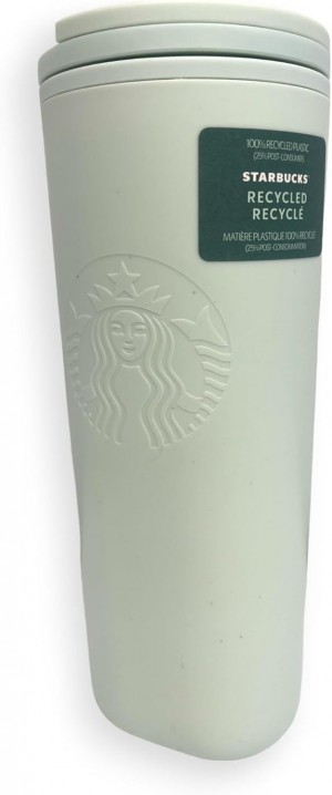 White Starbucks Embossed Mermaid Logo Recycled Plastic Tumbler, White 16oz | 1795326-IO