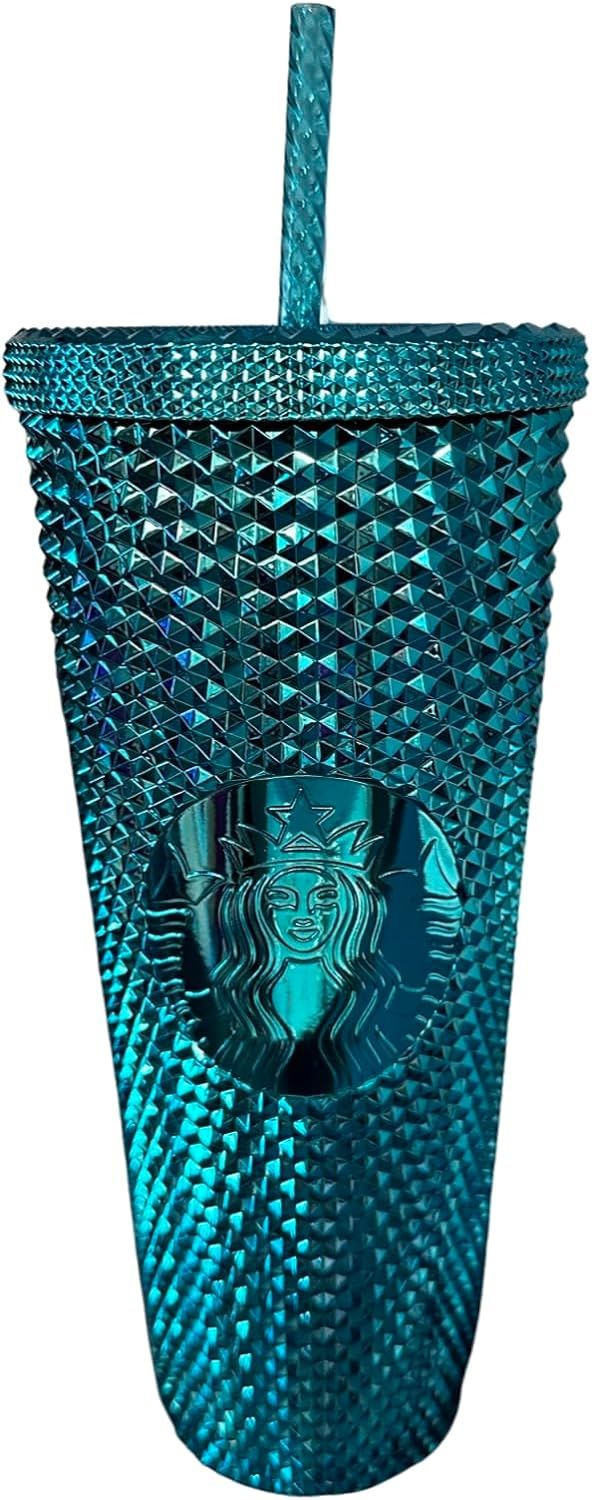 Blue Starbucks 2023 Blue Chrome Studded Venti 24oz Tumbler With Straw | 6523401-ZS