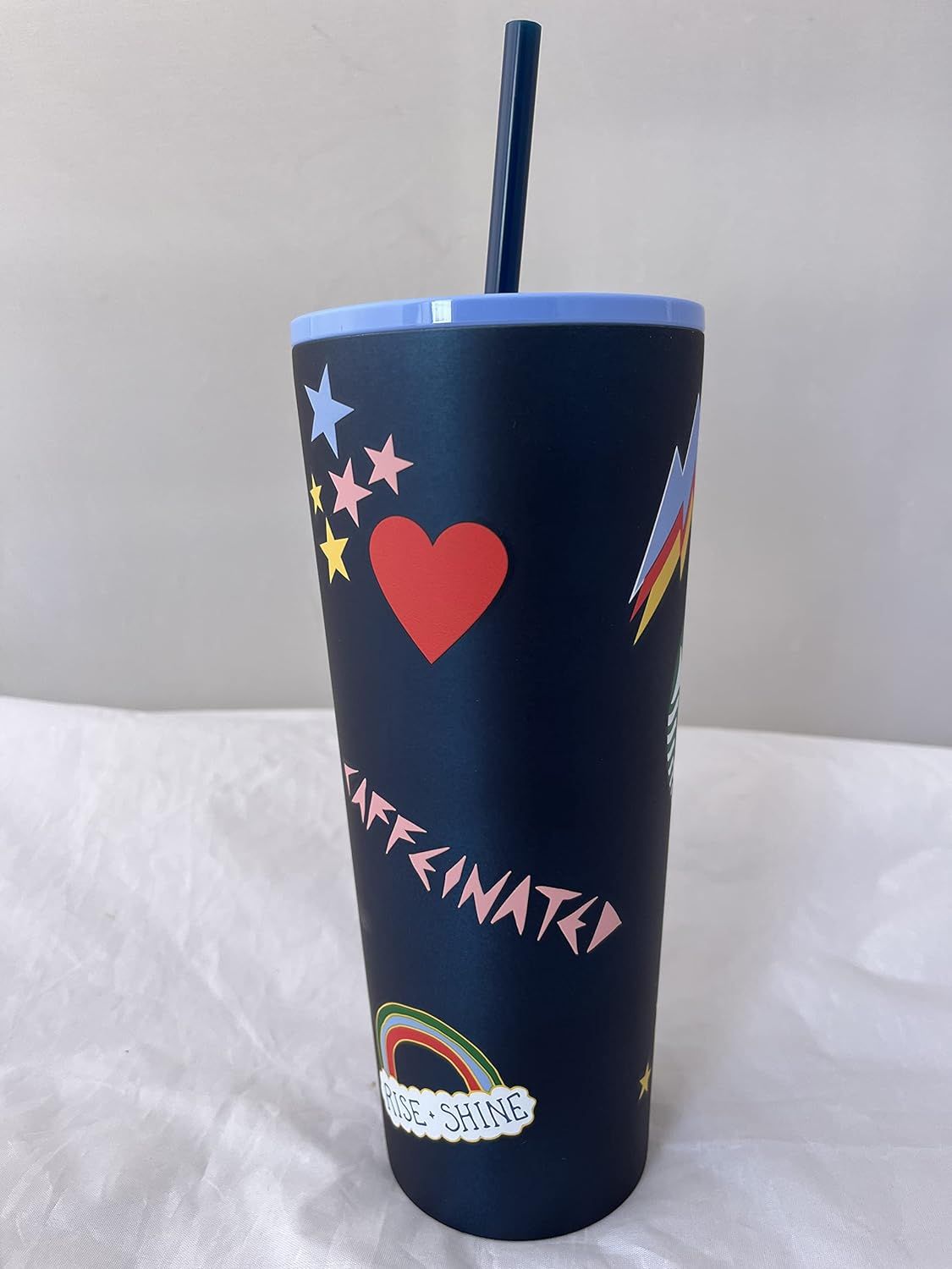 Blue Starbucks Stainless Steel Tumbler Chill Lips Hearts Venti 24 Oz | 9468237-LZ