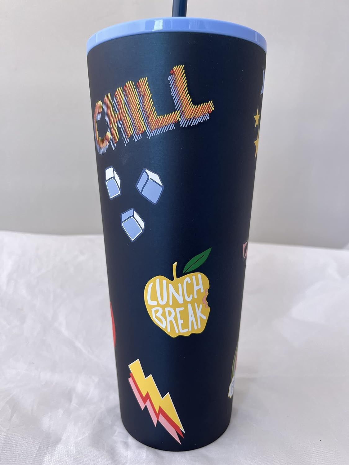 Blue Starbucks Stainless Steel Tumbler Chill Lips Hearts Venti 24 Oz | 9468237-LZ