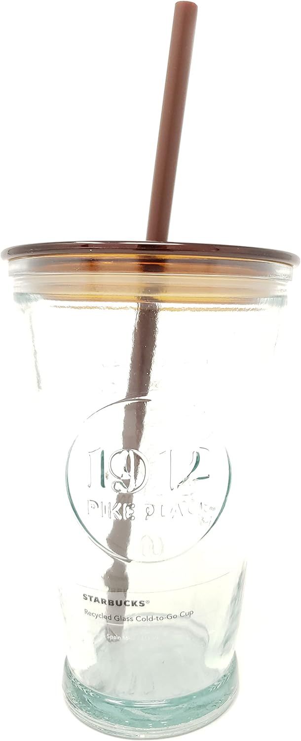 Brown Starbucks Exclusive Seattle 1912 Pike Place First Store Brown Recycled Glass Cold Cup, 16 Fl Oz | 2865794-KU