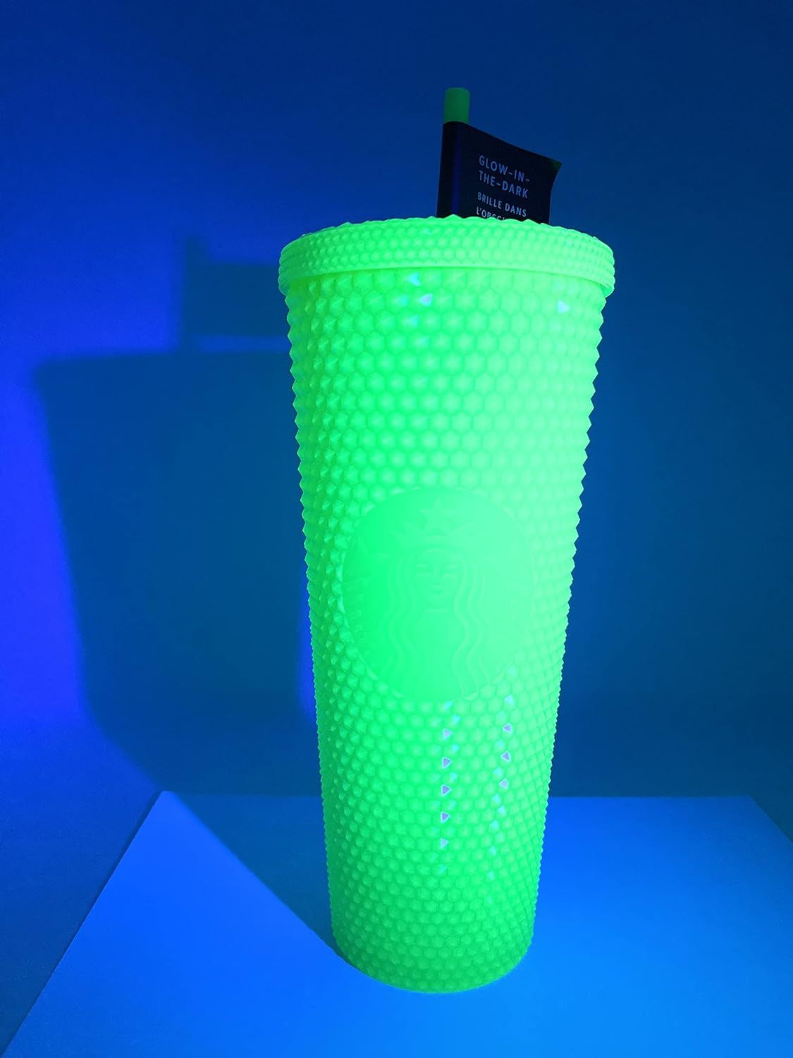 Green Starbucks 24 Oz Double Wall Glow In The Dark Black Light Uv Slime Green Cold Cup Tumbler | 0428391-ZX