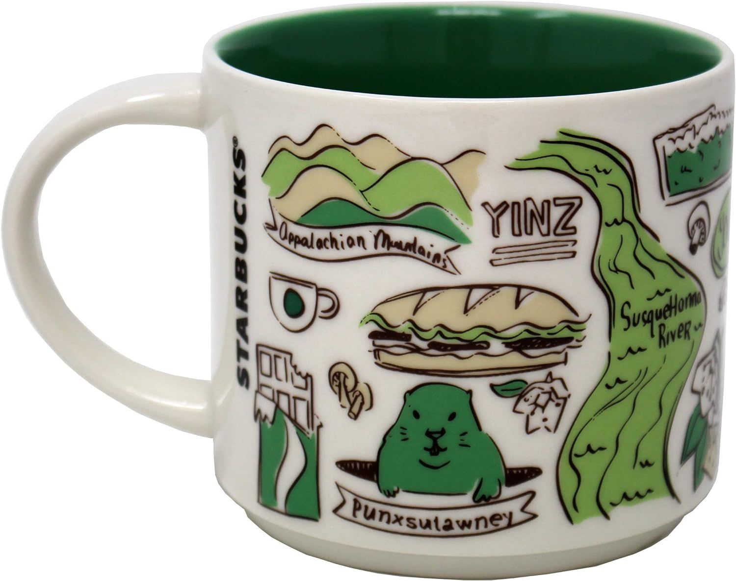 Green Starbucks Ceramic Been There Series Pennsylvania Mug, 14 Oz | 2358074-OP