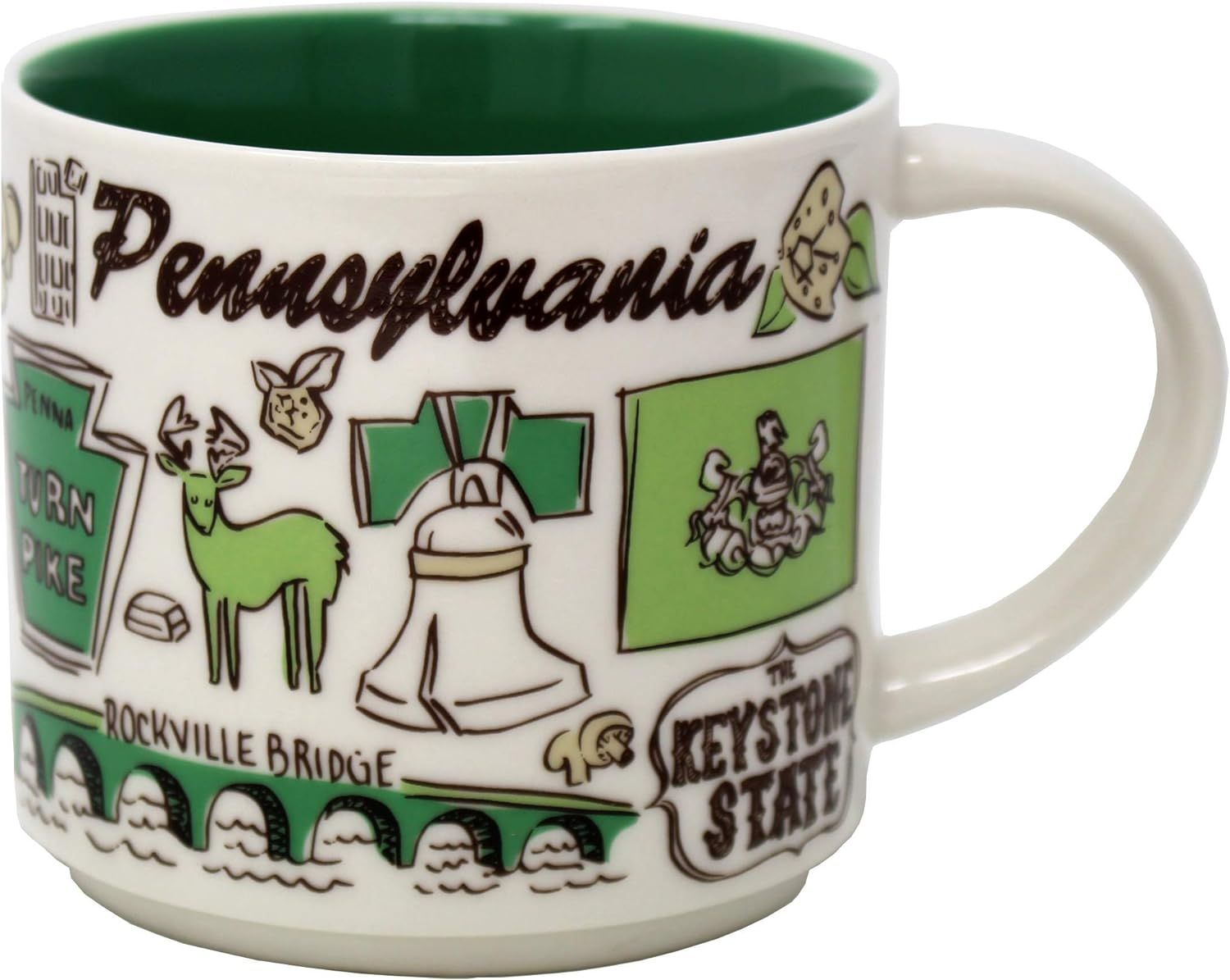 Green Starbucks Ceramic Been There Series Pennsylvania Mug, 14 Oz | 2358074-OP