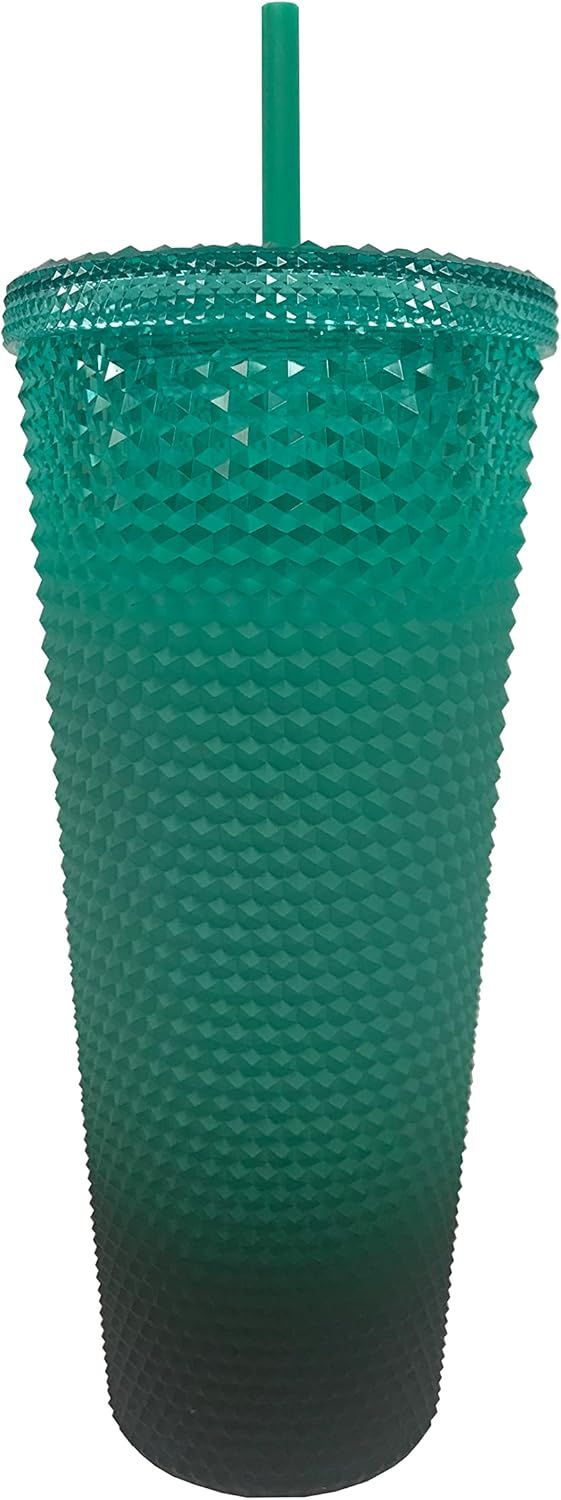 Green Starbucks Green Gradient Studded Acrylic Tumbler Fall Winter Holiday 2022 (24 Oz - Venti) | 6528173-VB