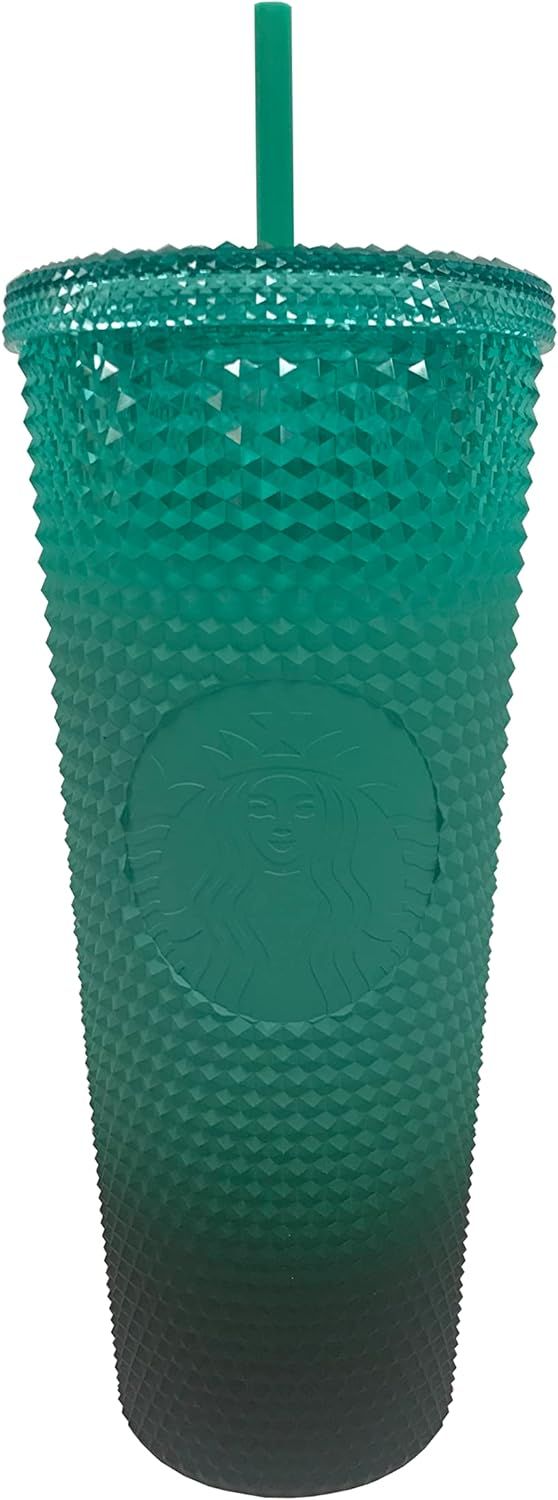 Green Starbucks Green Gradient Studded Acrylic Tumbler Fall Winter Holiday 2022 (24 Oz - Venti) | 6528173-VB