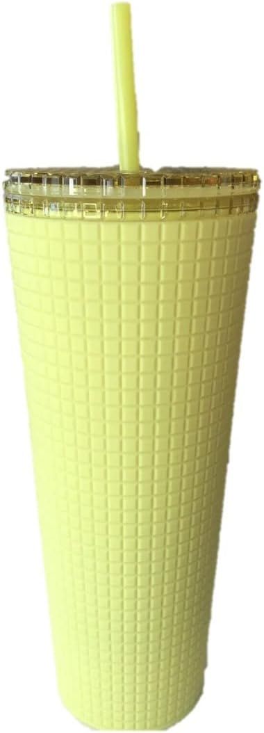 Green Starbucks Meadow Yellow Grid Soft Touch Tumbler Venti 24 Oz | 4915832-JC