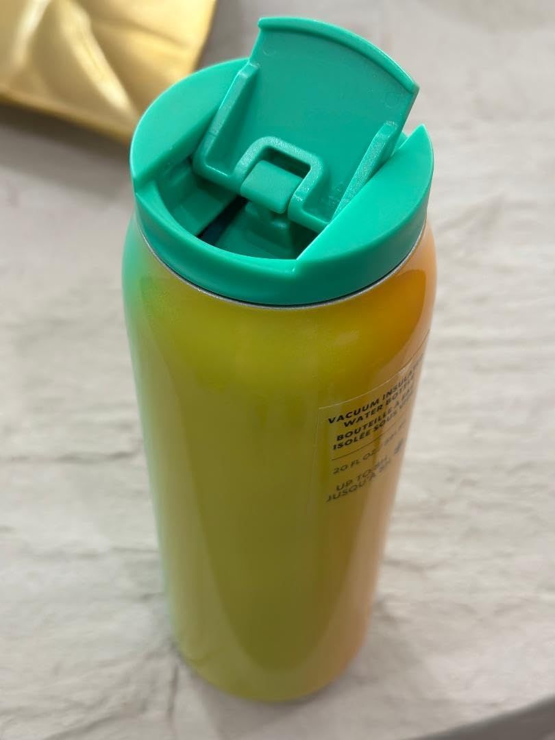 Mint Green Yellow Grey Starbucks 2022 Mint Green And Yellow Gradient Vacuum Insulated Stainless Steel Tumbler 20 Oz | 3752149-TX