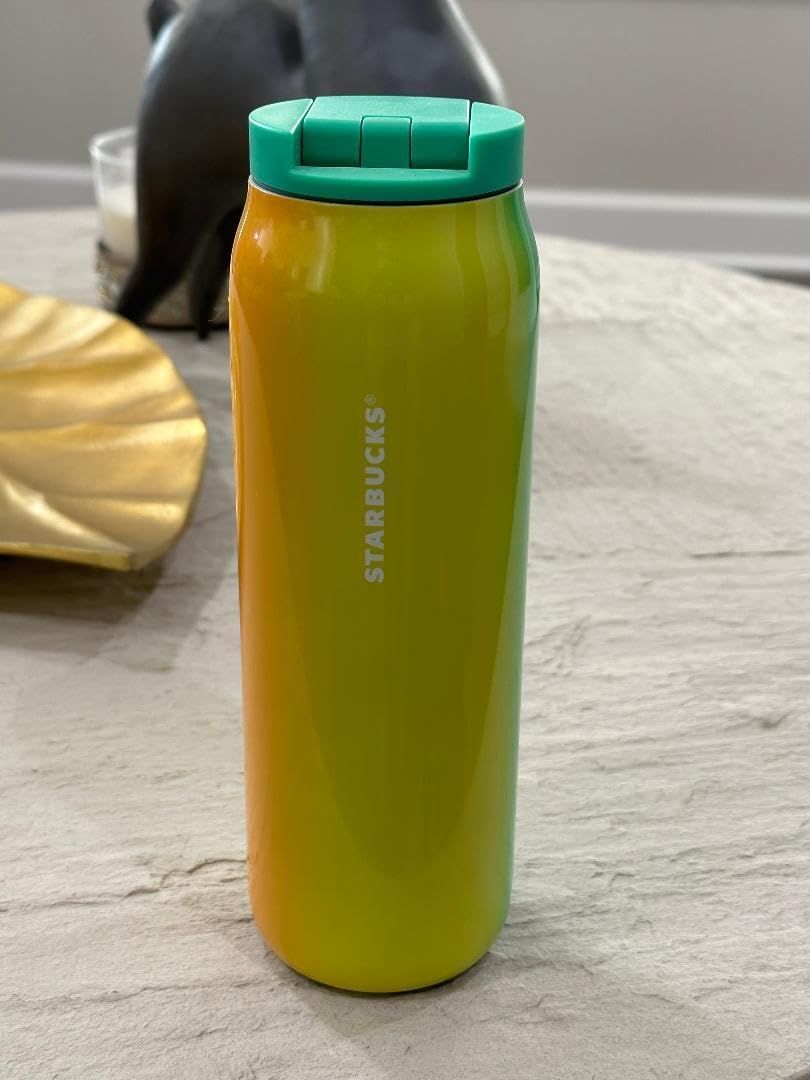 Mint Green Yellow Grey Starbucks 2022 Mint Green And Yellow Gradient Vacuum Insulated Stainless Steel Tumbler 20 Oz | 3752149-TX