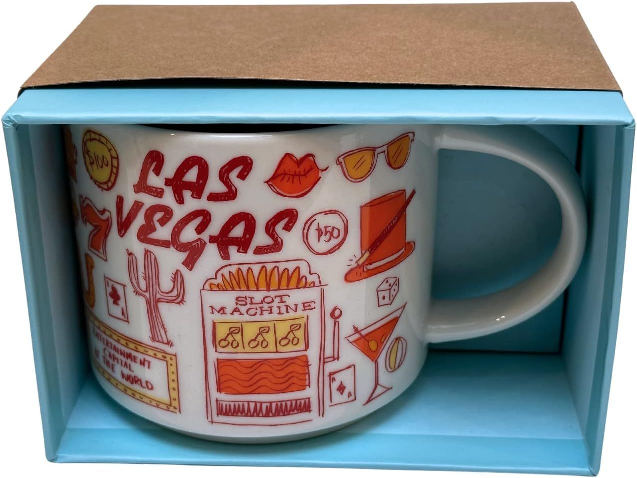 Orange Starbucks Coffee Mug - Been There Series Across The Globe (Las Vegas),14 Ounces | 0526194-MA