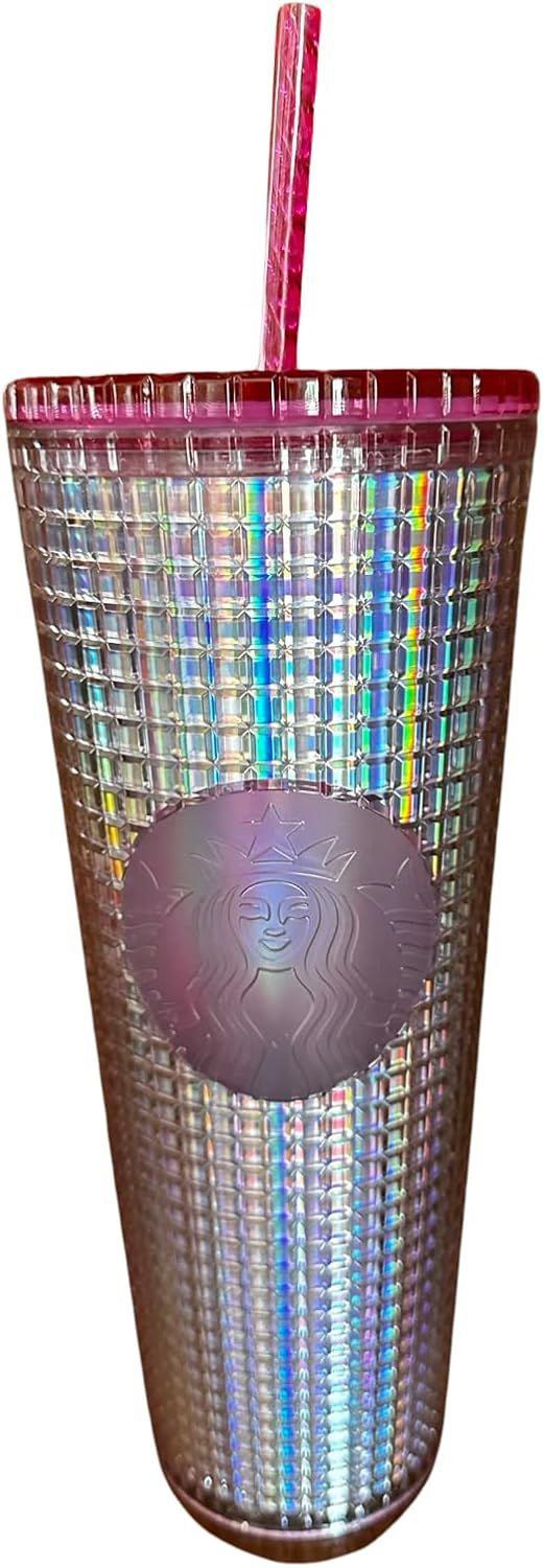 Pink Starbucks 2023 Pink Diachronic Bubblegum Venti 24 Oz Tumbler With Straw | 6539278-JK