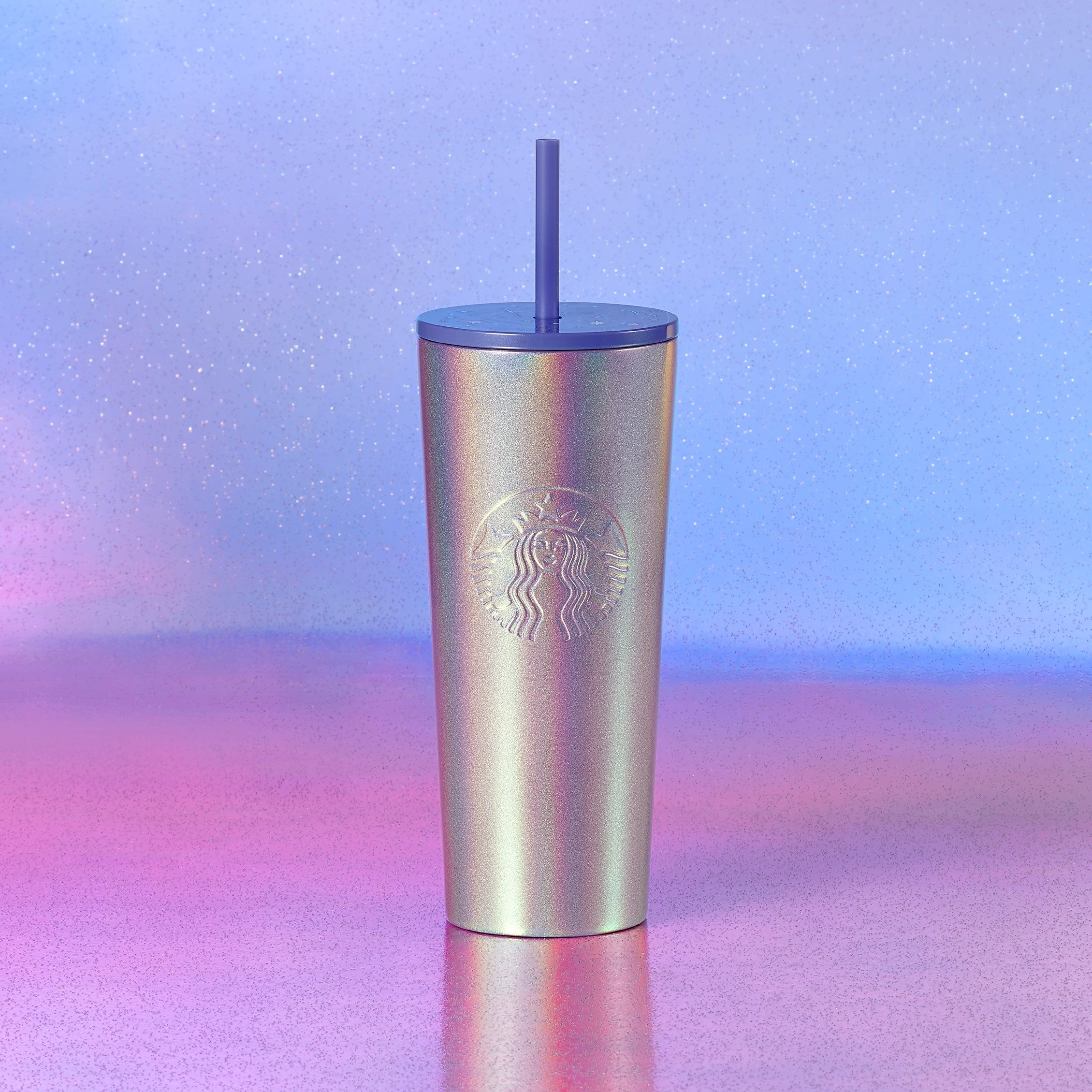 Purple Grey Starbucks Purple Iridescent Glitter Stainless Steel Cold Cup 16oz | 4796021-ZD