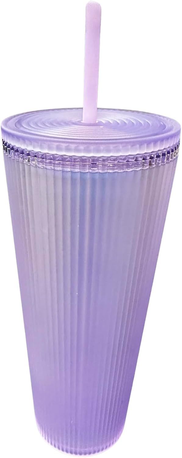 Purple Starbucks Fall 2023 Lilac Aurora Iridescent Pleated Soft Touch Tumbler 24oz Venti | 6750824-XS