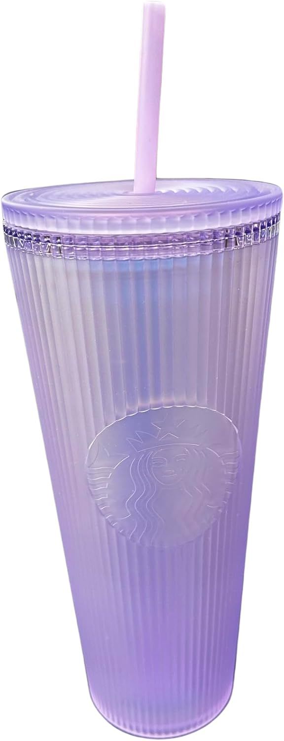 Purple Starbucks Fall 2023 Lilac Aurora Iridescent Pleated Soft Touch Tumbler 24oz Venti | 6750824-XS