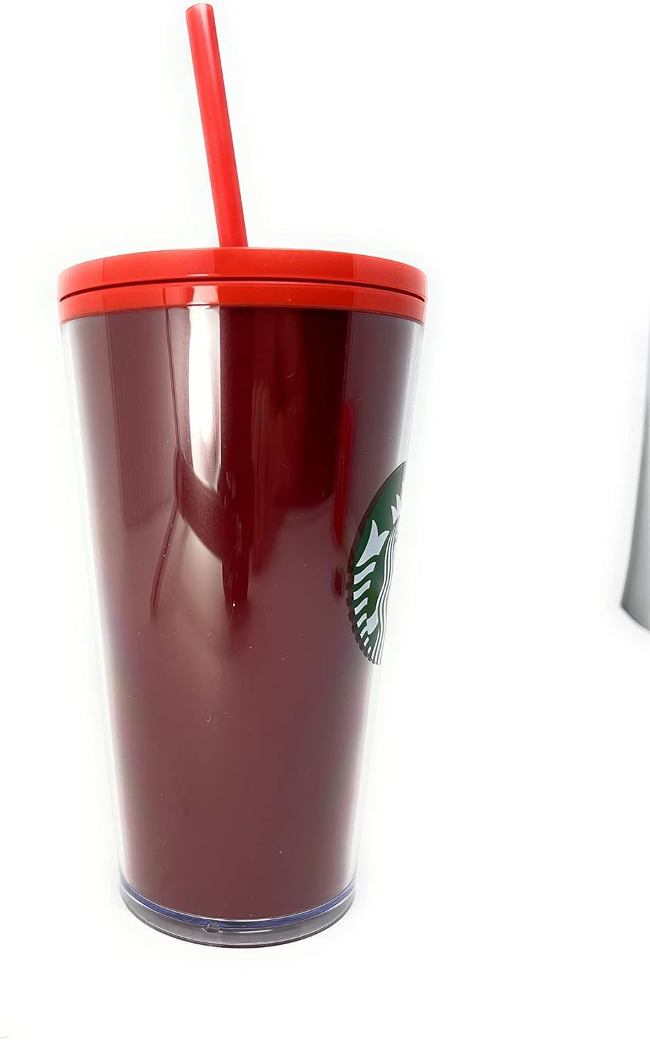 Red Starbucks 16 Oz Holiday Red Glitter And Red Two Tone Fade Insulated Tumbler With Straw | 9348217-EX