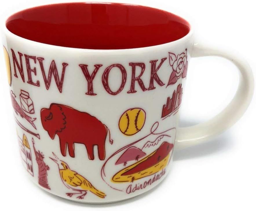 Red Starbucks Been There Series New York Knickerbocker State Ceramic Mug, 14 Oz | 8124067-ZW