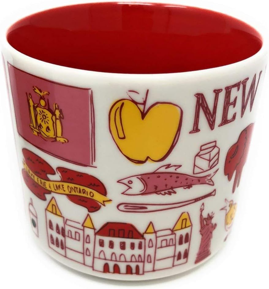 Red Starbucks Been There Series New York Knickerbocker State Ceramic Mug, 14 Oz | 8124067-ZW