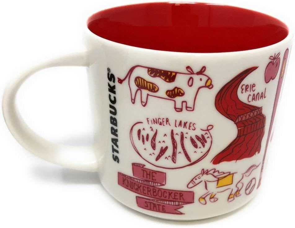 Red Starbucks Been There Series New York Knickerbocker State Ceramic Mug, 14 Oz | 8124067-ZW