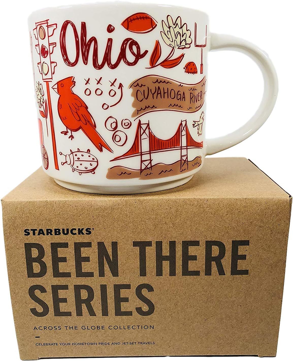 Red Starbucks Ohio Porcelain Mug Been There Series Across The Globe Collection, 14 Ounces | 5469230-DC