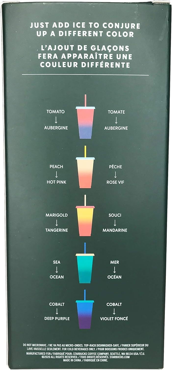 Red / Orange / Yellow / Green / Blue Starbucks 5 X 680ml Reusable Summer Colour Changing Cups | 5980427-SO