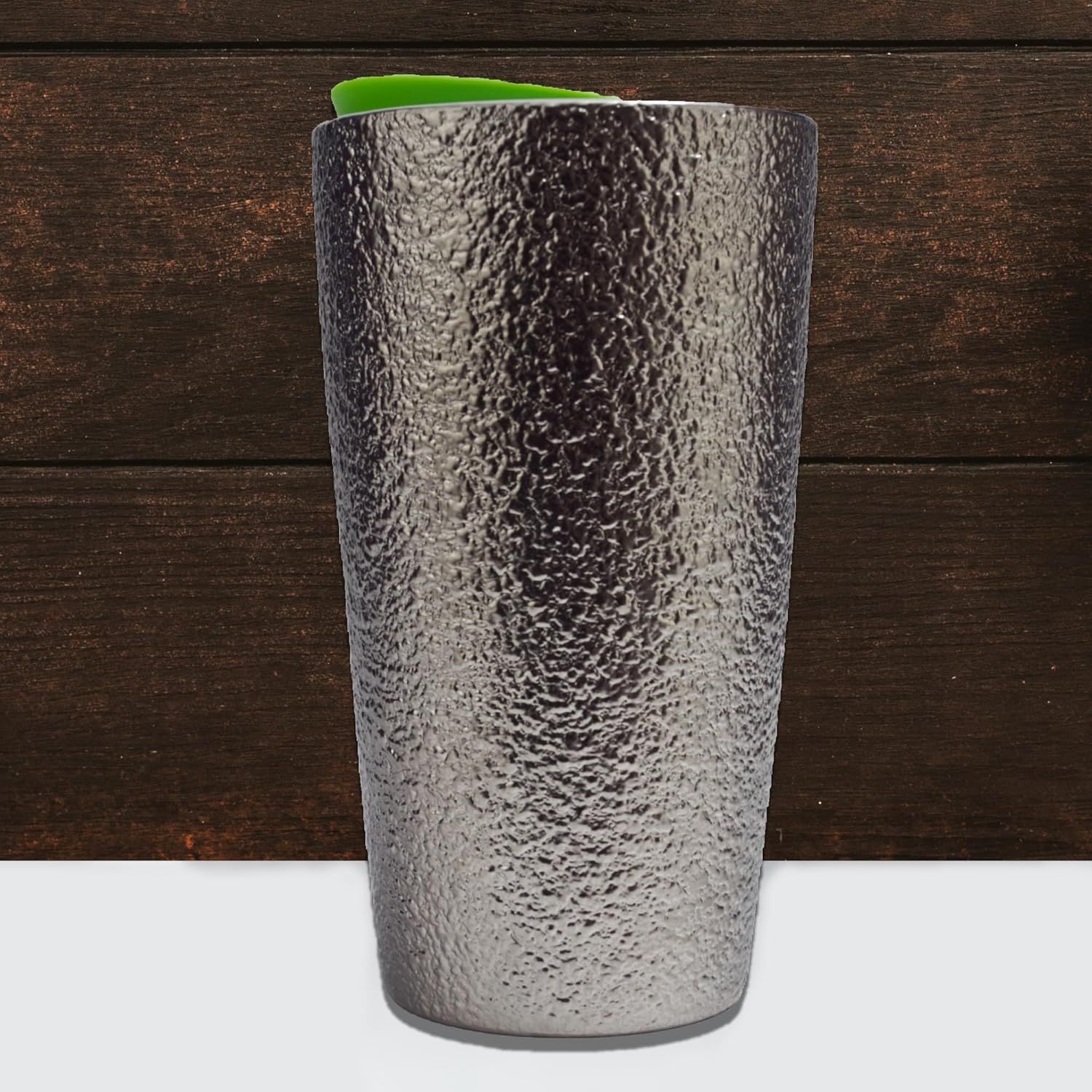 Silver Metal Starbucks 2023 Holiday Silver Metallic Foil Hammered Texture Ceramic Tumbler Mug | 8072346-XO