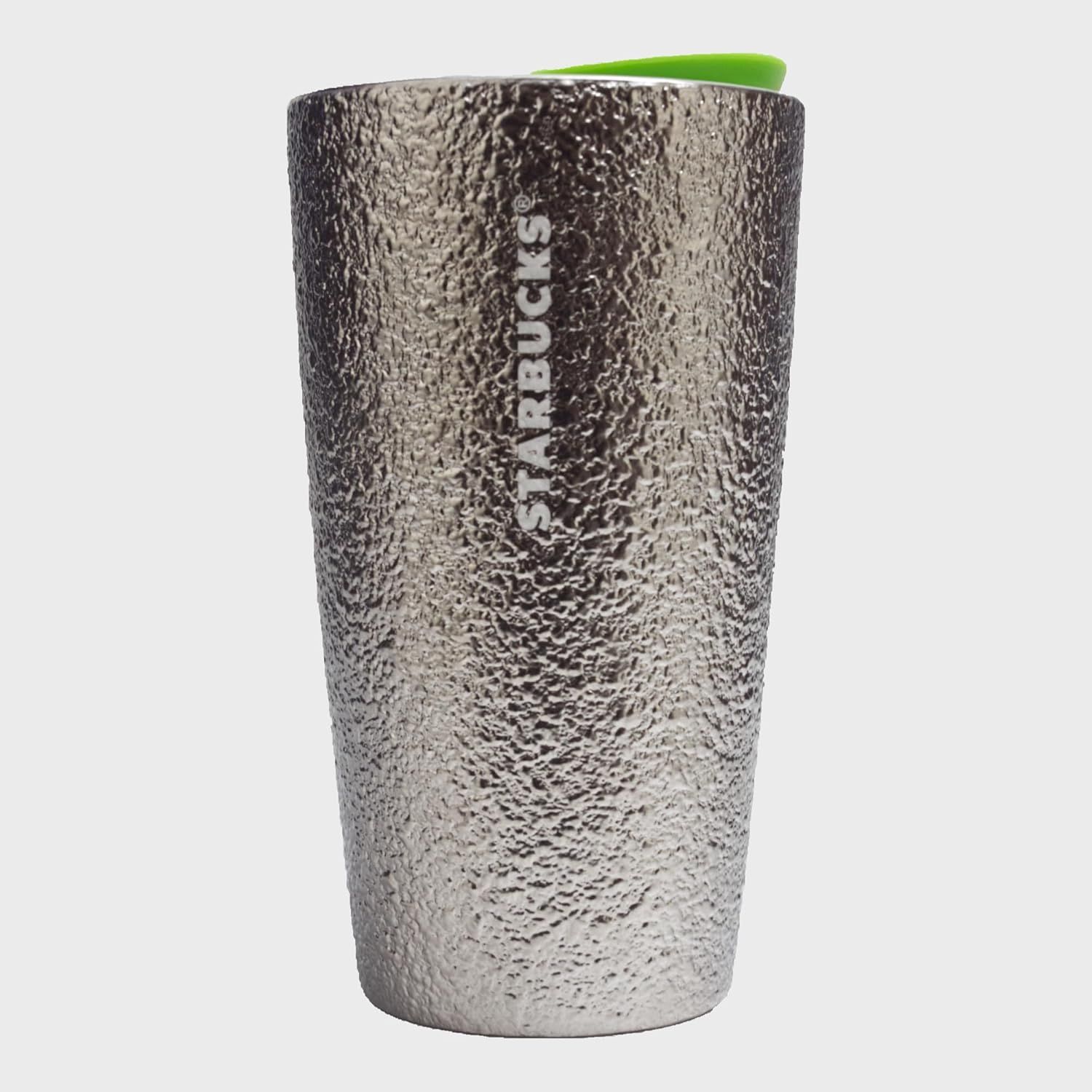 Silver Metal Starbucks 2023 Holiday Silver Metallic Foil Hammered Texture Ceramic Tumbler Mug | 8072346-XO