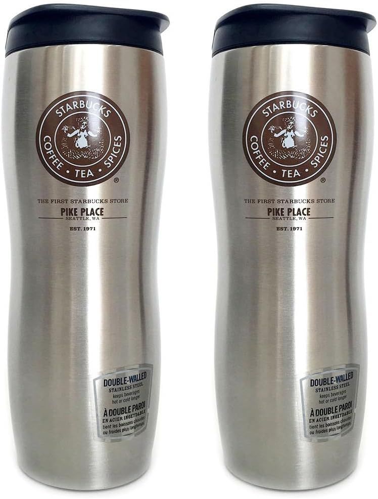 Silver Starbucks The First Store Pike Place Concord Stainless Steel Tumber (2 Pack) | 1486320-OW