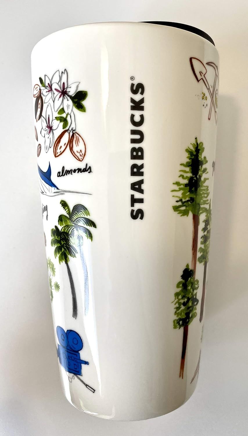 White Starbucks California Double Walled Ceramic Travel Traveler Coffee Mug - 12 Oz | 2849056-DA