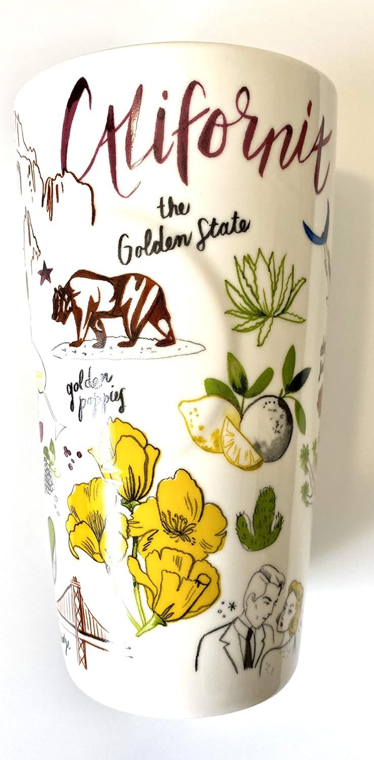 White Starbucks California Double Walled Ceramic Travel Traveler Coffee Mug - 12 Oz | 2849056-DA