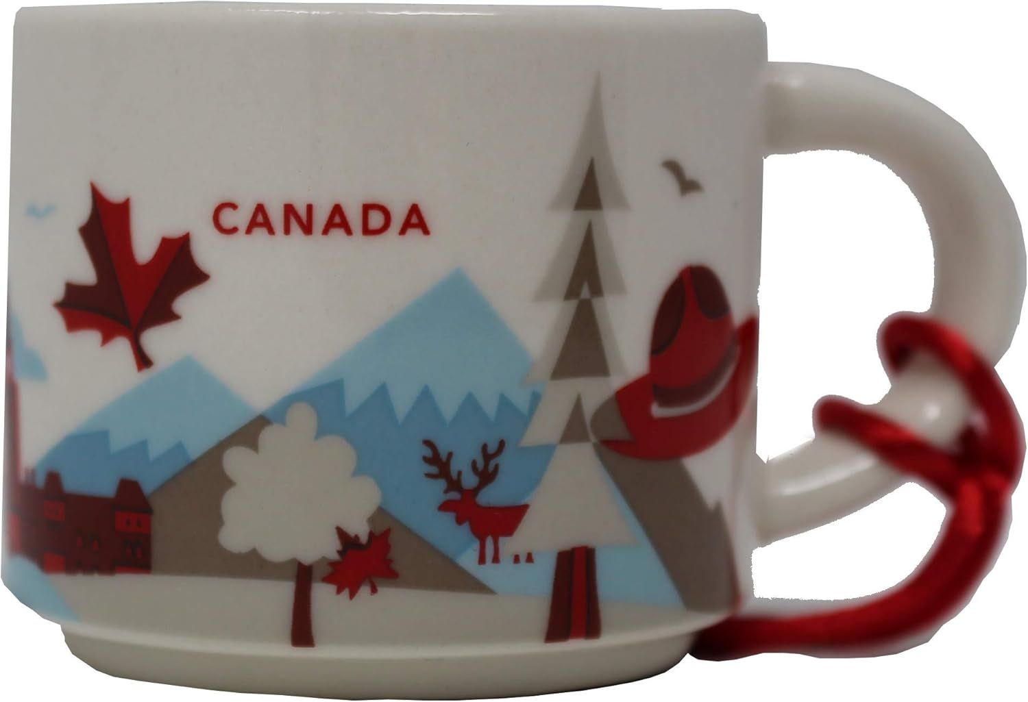 White Starbucks You Are Here Series Canada Ceramic Demitasse Ornament Mug, 2 Oz | 3251984-VA