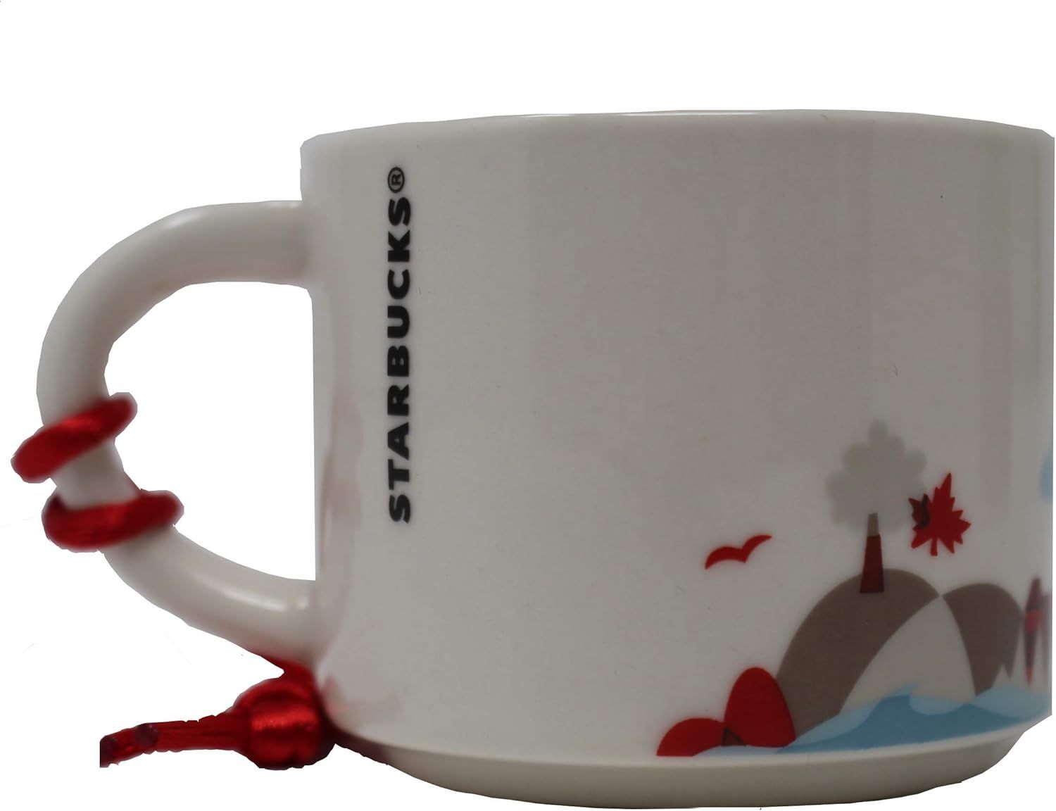 White Starbucks You Are Here Series Canada Ceramic Demitasse Ornament Mug, 2 Oz | 3251984-VA