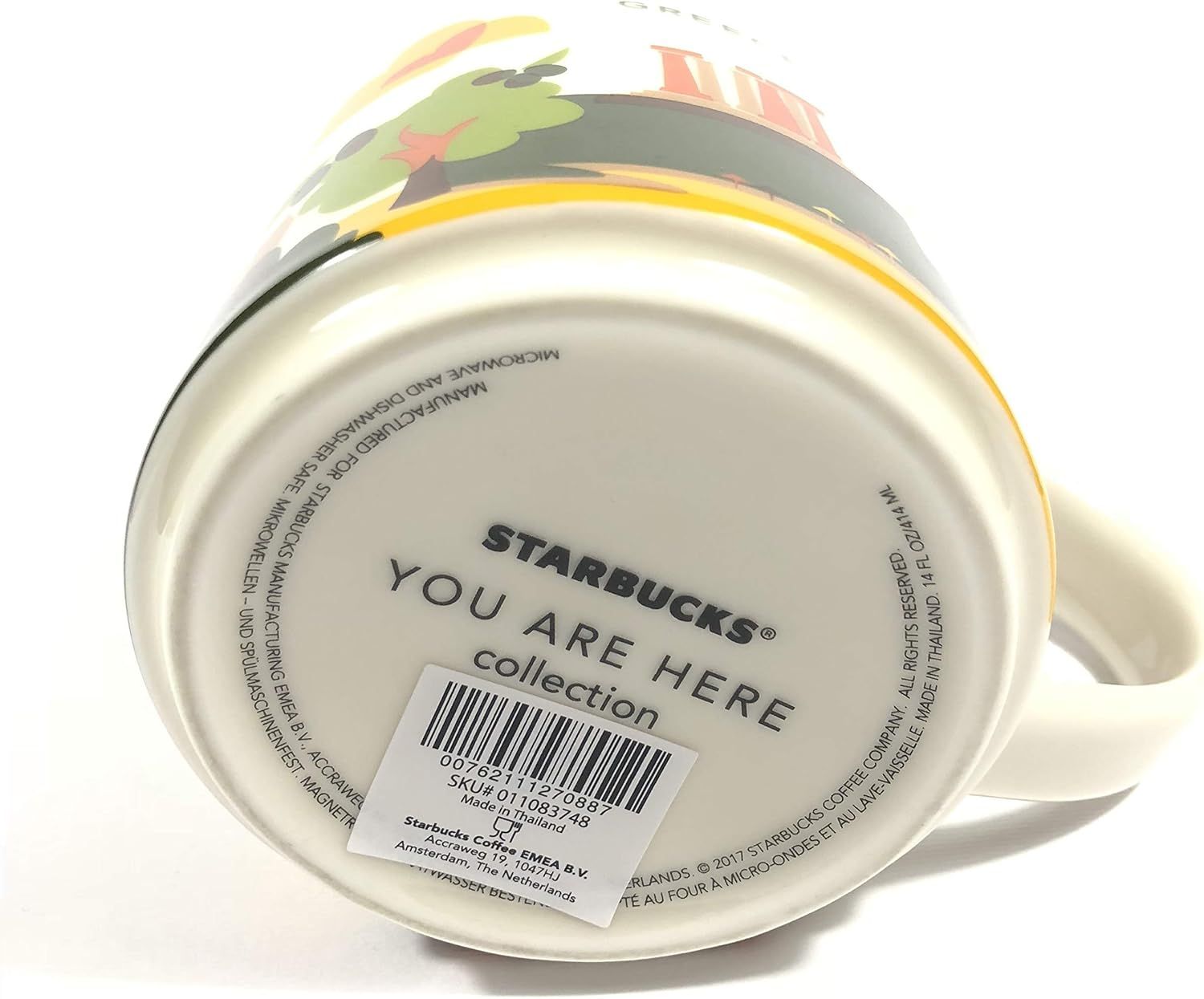 White Starbucks You Are Here' Yah City Mug - Greece. | 7125806-WK